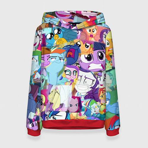 Женская толстовка My Little Pony Персонажи / 3D-Красный – фото 1