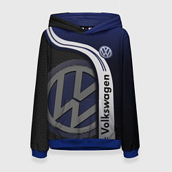 Толстовка-худи женская Volkswagen Фольксваген, цвет: 3D-синий