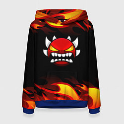 Толстовка-худи женская Geometry Dash Fire, цвет: 3D-синий
