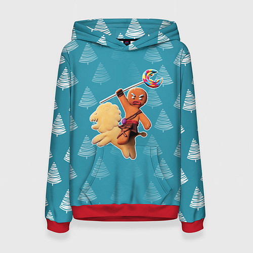 Женская толстовка Шрек: Пряник на коне / 3D-Красный – фото 1