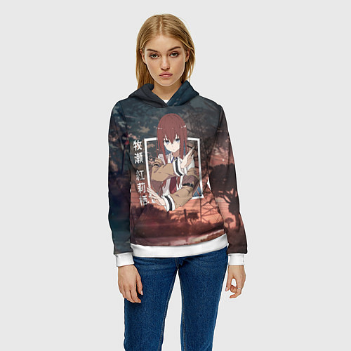 Женская толстовка Врата Штейна Steins Gate, Курису Макисэ Kurisu Mak / 3D-Белый – фото 3