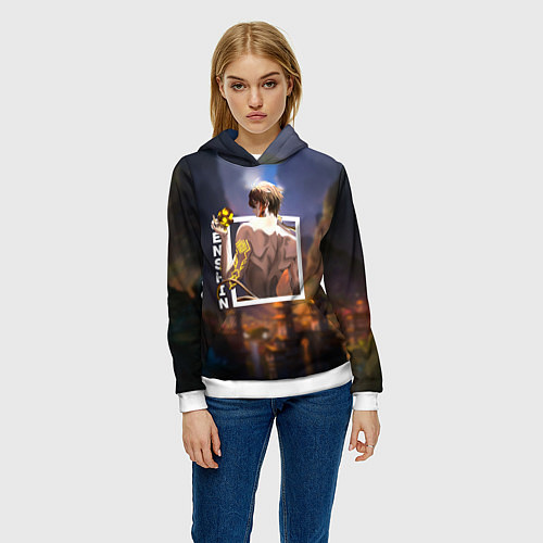 Женская толстовка Чжун Ли Zhongli, Genshin Impact / 3D-Белый – фото 3