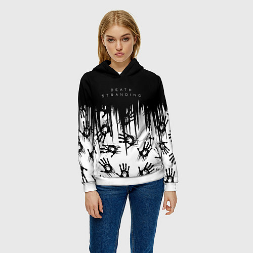 Женская толстовка Death Stranding Отпечаток ладони / 3D-Белый – фото 3
