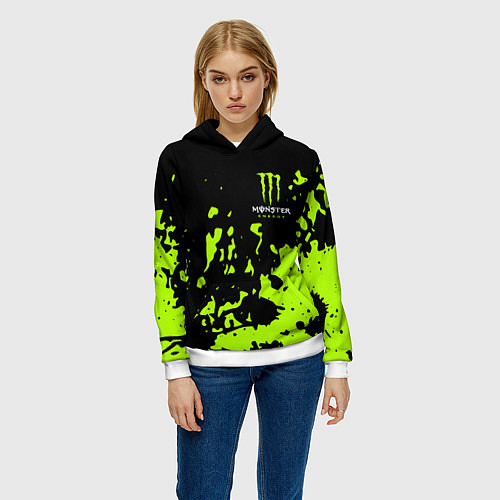 Женская толстовка Monster Energy green / 3D-Белый – фото 3