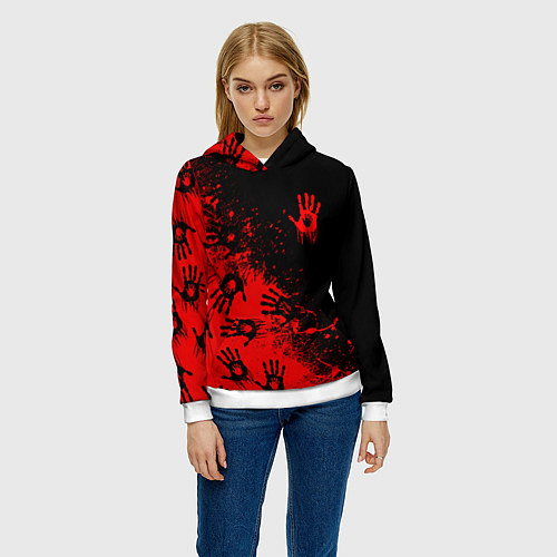 Женская толстовка Death Stranding Отпечаток рук паттерн / 3D-Белый – фото 3