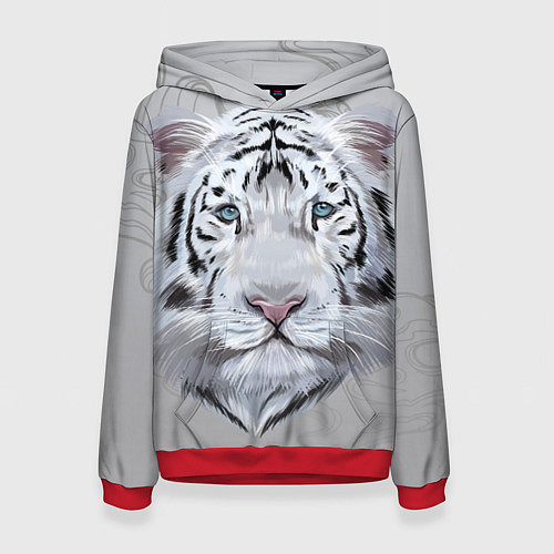 Женская толстовка Снежный нежный тигр / 3D-Красный – фото 1