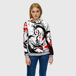 Толстовка-худи женская GHOST OF TSUSHIMA ДРАКОН НА СПИНЕ, цвет: 3D-меланж — фото 2