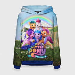 Толстовка-худи женская My Little Pony: A New Generation, цвет: 3D-синий