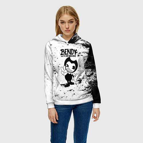 Женская толстовка Bendy and the ink machine - Black & White / 3D-Белый – фото 3