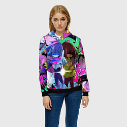 Толстовка-худи женская Deltarune - Легенда о Руне Дельта, цвет: 3D-черный — фото 2