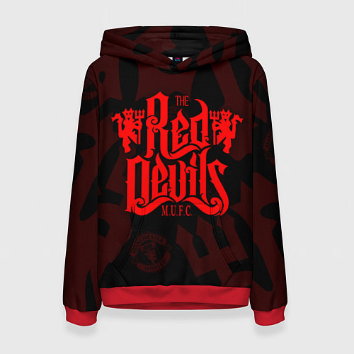 Женская толстовка МАНЧЕСТЕР ЮНАЙТЕД КРАСНЫЕ ДЬЯВОЛЫ RED DEVILS / 3D-Красный – фото 1