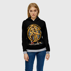 Толстовка-худи женская Боевой робот Империума, цвет: 3D-меланж — фото 2