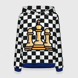 Толстовка-худи женская ChessKing Abstraction, цвет: 3D-синий