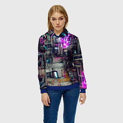 Толстовка-худи женская Инженерия, цвет: 3D-синий — фото 2