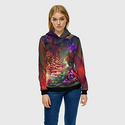 Толстовка-худи женская Рождественские тайны, цвет: 3D-черный — фото 2