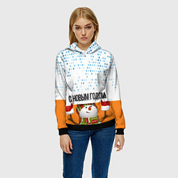 Толстовка-худи женская СнежовичОк, цвет: 3D-черный — фото 2