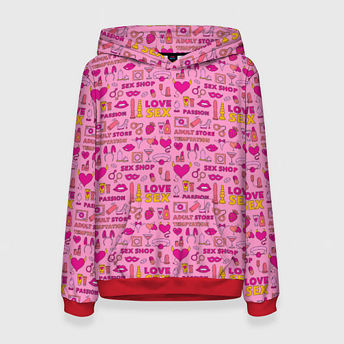 Женская толстовка Секс-Шоп / 3D-Красный – фото 1