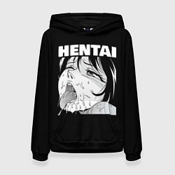 Толстовка-худи женская HENTAI девочка ahegao, цвет: 3D-черный