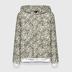 Толстовка-худи женская Доллары Dollars, цвет: 3D-белый