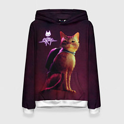 Толстовка-худи женская Stray: Wandering Cat, цвет: 3D-белый