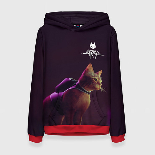 Женская толстовка Stray: Wandering Cat / 3D-Красный – фото 1
