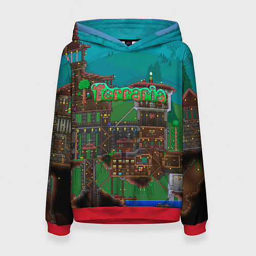 Женская толстовка Дом в Террарии / 3D-Красный – фото 1