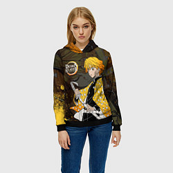 Толстовка-худи женская ТОМИОКА SLAYER КЛИНОК, цвет: 3D-черный — фото 2