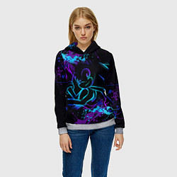 Толстовка-худи женская SONIC NEON СОНИК НЕОН, цвет: 3D-меланж — фото 2