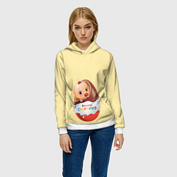 Толстовка-худи женская Киндер сюрприз, цвет: 3D-белый — фото 2