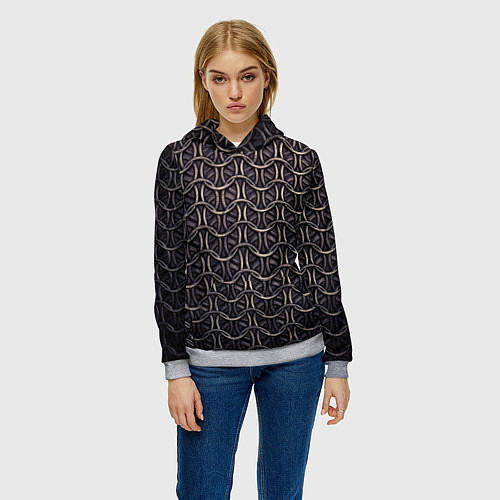 Женская толстовка Кольчуга железная средневековая / 3D-Меланж – фото 3