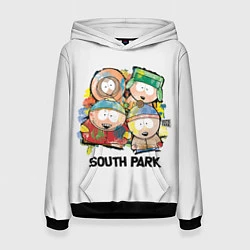Толстовка-худи женская South Park - Южный парк краски, цвет: 3D-черный