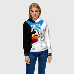 Толстовка-худи женская Тецуя Куроко - Баскетбол Куроко, цвет: 3D-синий — фото 2