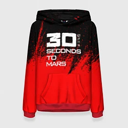 Толстовка-худи женская 30 Seconds to Mars: Брызги, цвет: 3D-красный
