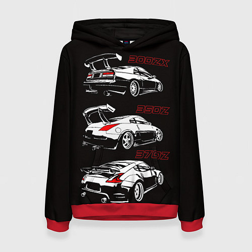 Женская толстовка NISSAN 300 ZX 350Z 370Z JDM STYLE / 3D-Красный – фото 1