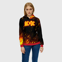 Толстовка-худи женская ACDC Neon, цвет: 3D-красный — фото 2