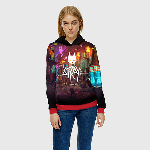 Женская толстовка Stray: Poster / 3D-Красный – фото 3