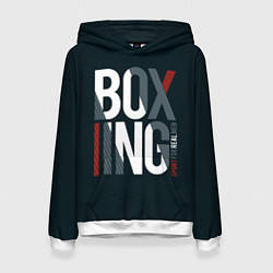 Толстовка-худи женская Бокс - Boxing, цвет: 3D-белый