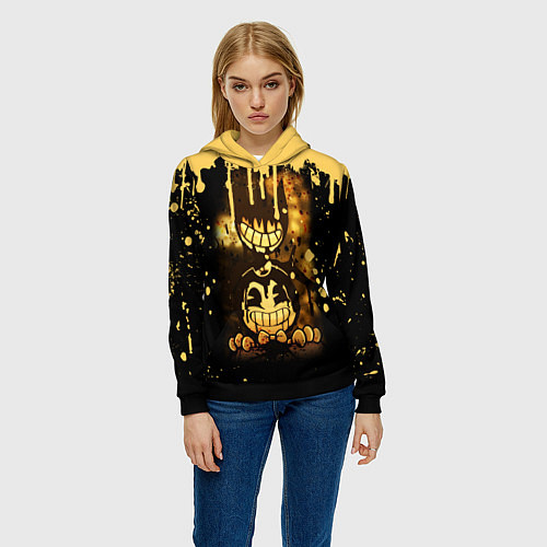 Женская толстовка Bendy And The Ink Machine Игра Бенди / 3D-Черный – фото 3