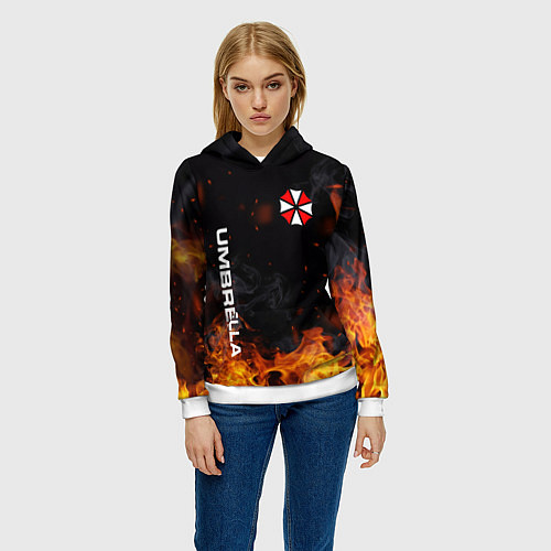 Женская толстовка Umbrella Corporation Огонь / 3D-Белый – фото 3