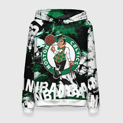 Толстовка-худи женская Бостон Селтикс , Boston Celtics, цвет: 3D-белый