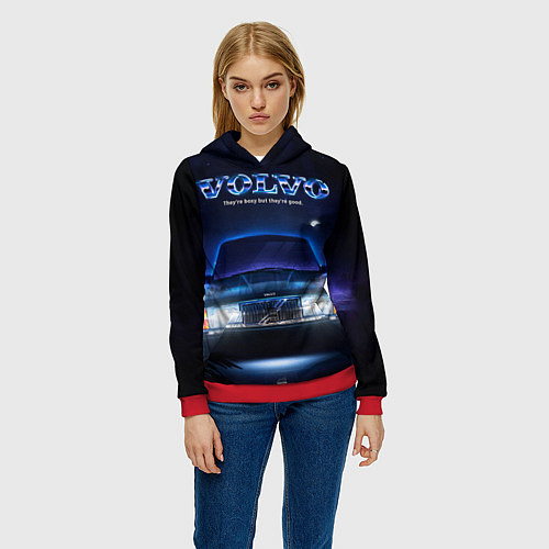 Женская толстовка Volvo 1989 / 3D-Красный – фото 3