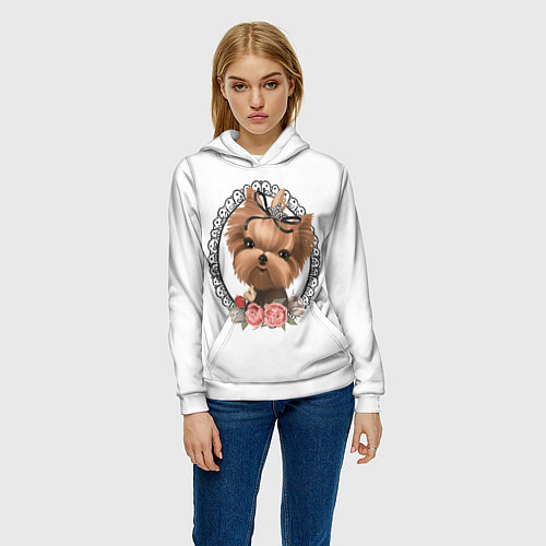 Женская толстовка Йорк в рамке / 3D-Белый – фото 3