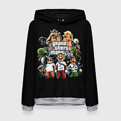Толстовка-худи женская Mario x GTA, цвет: 3D-меланж