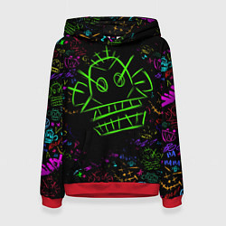 Толстовка-худи женская League Of Legends неон - Arcane, цвет: 3D-красный