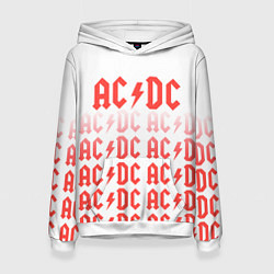 Толстовка-худи женская Acdc Паттерн, цвет: 3D-белый