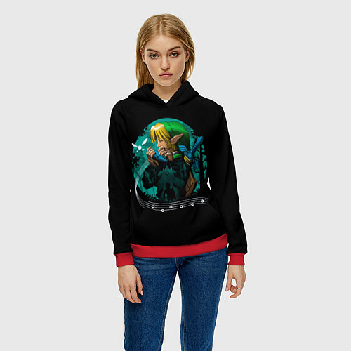 Женская толстовка Линк играет на окраине / 3D-Красный – фото 3