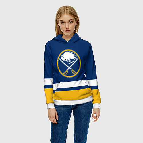 Женская толстовка Buffalo Sabres, Баффало Сейберз / 3D-Белый – фото 3