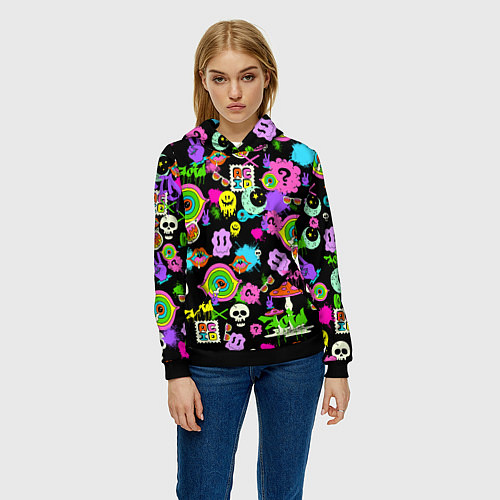 Женская толстовка ACID / 3D-Черный – фото 3