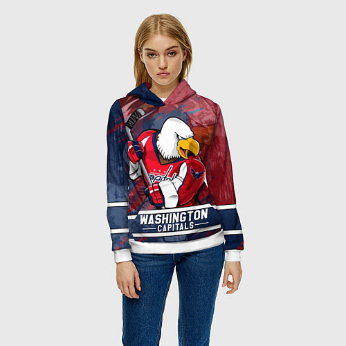 Женская толстовка Вашингтон Кэпиталз Washington Capitals / 3D-Белый – фото 3