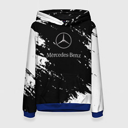Толстовка-худи женская Mercedes-Benz Авто, цвет: 3D-синий